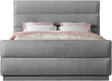 Paxton Grey Chenille Fabric King Bed PaxtonGrey-K Meridian Furniture