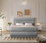 Paxton Grey Chenille Fabric King Bed PaxtonGrey-K Meridian Furniture