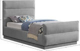 Paxton Grey Chenille Fabric Twin Bed PaxtonGrey-T Meridian Furniture