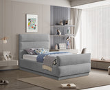 Paxton Grey Chenille Fabric Twin Bed PaxtonGrey-T Meridian Furniture