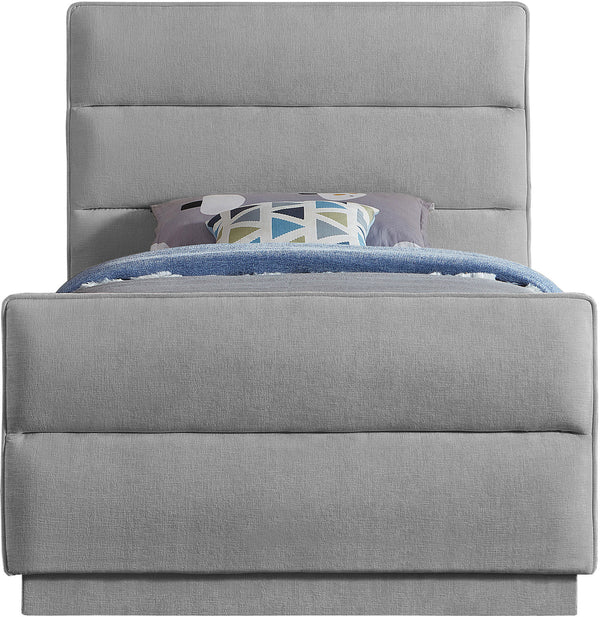 Paxton Grey Chenille Fabric Twin Bed PaxtonGrey-T Meridian Furniture