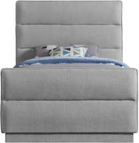 Paxton Grey Chenille Fabric Twin Bed PaxtonGrey-T Meridian Furniture