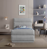 Paxton Grey Chenille Fabric Twin Bed PaxtonGrey-T Meridian Furniture