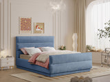 Paxton Light Blue Chenille Fabric Full Bed PaxtonLtBlu-F Meridian Furniture