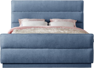 Paxton Light Blue Chenille Fabric Full Bed PaxtonLtBlu-F Meridian Furniture