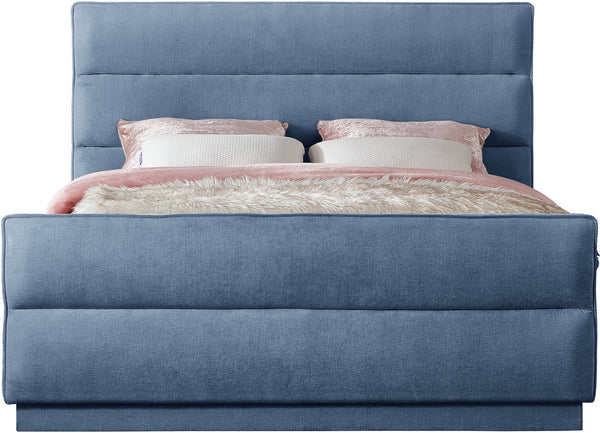 Paxton Light Blue Chenille Fabric Full Bed PaxtonLtBlu-F Meridian Furniture