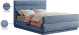 Paxton Light Blue Chenille Fabric King Bed PaxtonLtBlu-K Meridian Furniture