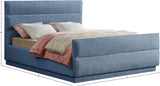 Paxton Light Blue Chenille Fabric King Bed PaxtonLtBlu-K Meridian Furniture