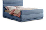 Paxton Light Blue Chenille Fabric King Bed PaxtonLtBlu-K Meridian Furniture