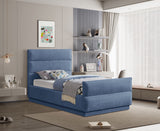 Paxton Light Blue Chenille Fabric Twin Bed PaxtonLtBlu-T Meridian Furniture