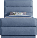 Paxton Light Blue Chenille Fabric Twin Bed PaxtonLtBlu-T Meridian Furniture