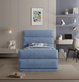 Paxton Light Blue Chenille Fabric Twin Bed PaxtonLtBlu-T Meridian Furniture