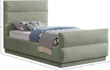 Paxton Mint Chenille Fabric Twin Bed PaxtonMint-T Meridian Furniture