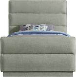 Paxton Mint Chenille Fabric Twin Bed PaxtonMint-T Meridian Furniture