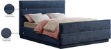 Paxton Navy Chenille Fabric Full Bed PaxtonNavy-F Meridian Furniture