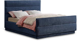 Paxton Navy Chenille Fabric King Bed PaxtonNavy-K Meridian Furniture