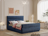 Paxton Navy Chenille Fabric King Bed PaxtonNavy-K Meridian Furniture