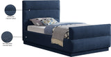 Paxton Navy Chenille Fabric Twin Bed PaxtonNavy-T Meridian Furniture