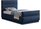 Paxton Navy Chenille Fabric Twin Bed PaxtonNavy-T Meridian Furniture