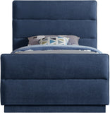 Paxton Navy Chenille Fabric Twin Bed PaxtonNavy-T Meridian Furniture