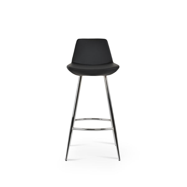 Soho Concept Pera Galata Barstools & Counterstools - Stylish Leatherette Seating With Brass Accents, 2-year Warranty Black,Chrome Steel Tubular Legs Soho-concept-dining-chair-09427