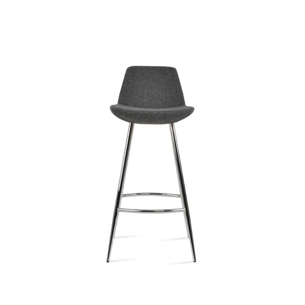 Soho Concept Pera Galata Barstools & Counterstools - Stylish Boucle, Velvet, Nubuck Fabrics | Durable 10-year Warranty Chrome,Dark Grey Steel Tubular Legs Soho-concept-dining-chair-09431