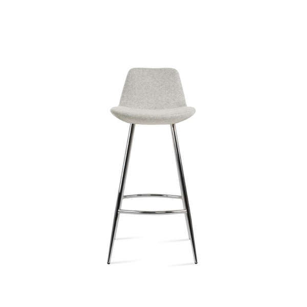Soho Concept Pera Galata Barstools & Counterstools - Stylish Boucle, Velvet, Nubuck Fabrics | Durable 10-year Warranty Chrome,Silver Steel Tubular Legs Soho-concept-dining-chair-09433
