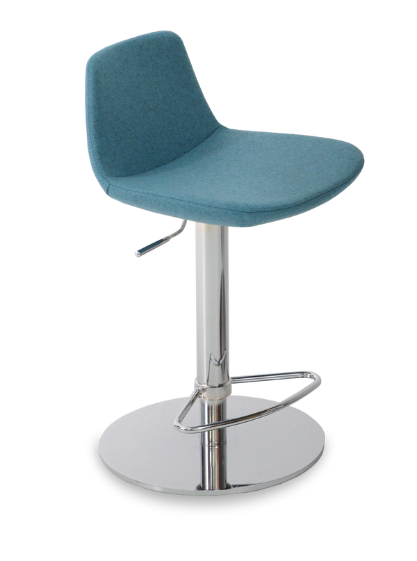 Soho Concept Pera Adjustable Barstools & Counterstools - Luxurious Fabrics, Chrome Base, 10-year Guarantee, Stylish! Turquoise  Soho-concept-dining-chair-09501