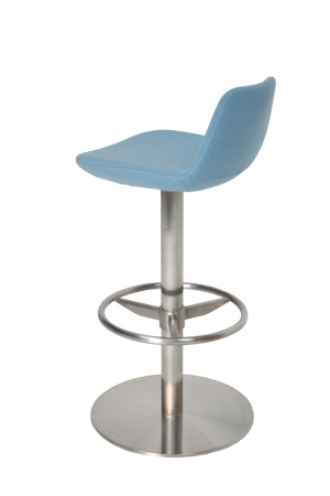 Soho Concept Pera Max Barstools & Counterstools - Stylish Wool Fabric, Durable Steel Legs, 10-year Guarantee! Blue Steel Tubular Legs Black ,S.Steel ,Walnut Finish Soho-concept-dining-chair-09546