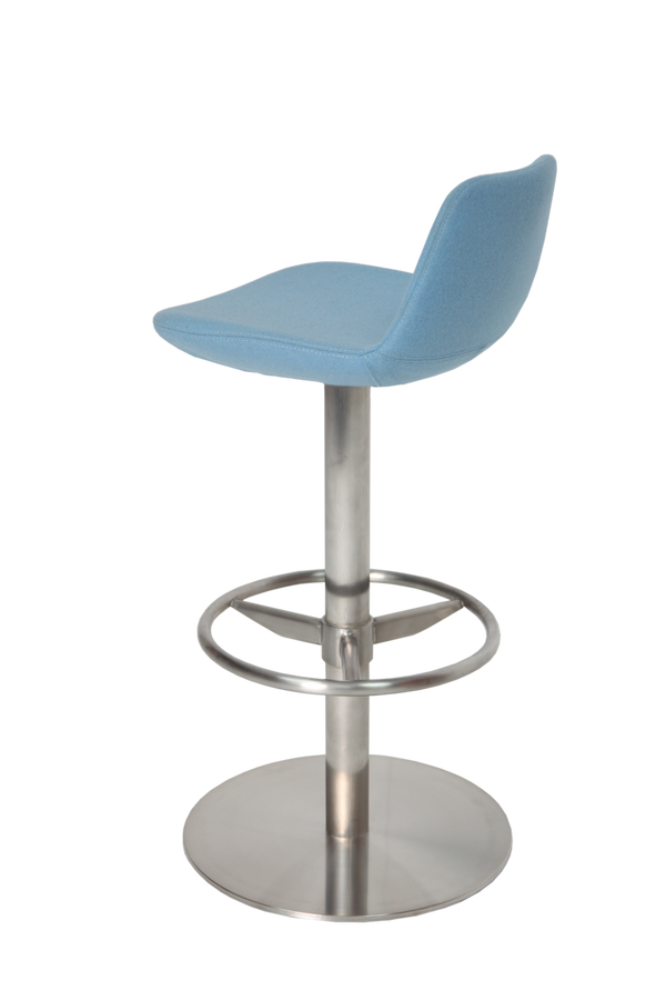 Soho Concept Pera Max Barstools & Counterstools - Stylish Wool Fabric, Durable Steel Legs, 10-year Guarantee! Blue Steel Tubular Legs Black ,S.Steel ,Walnut Finish Soho-concept-dining-chair-09546