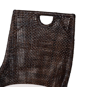 Bali & Pari Petra Handwoven Rattan Wingback Dining Chairs Coastal Boho Set of 2
