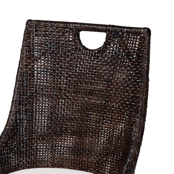 Bali & Pari Petra Handwoven Rattan Wingback Dining Chairs Coastal Boho Set of 2