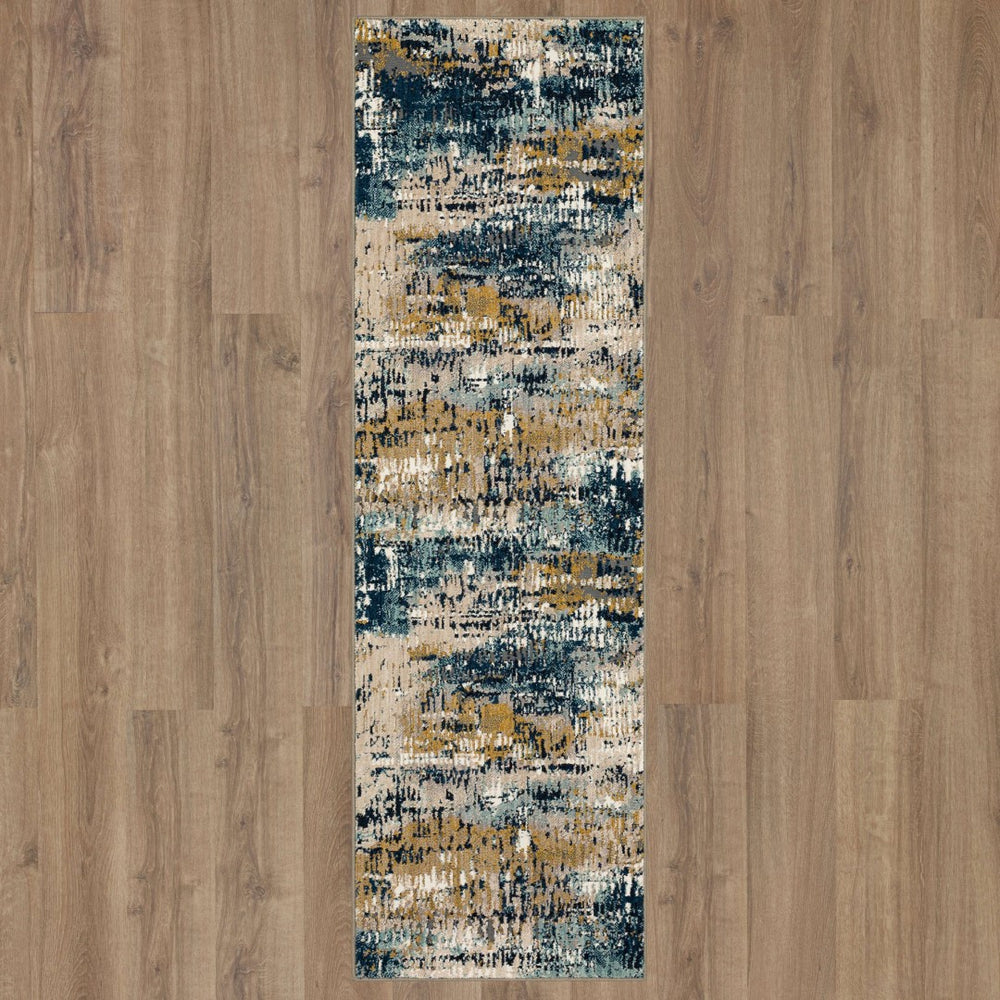 Karastan Rugs Vanguard by Drew & Jonathan Home Placid Machine Woven Triexta Modern/Contemporary Area Rug Majolica Blue 2' 4" x 7' 10"