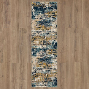 Karastan Rugs Vanguard by Drew & Jonathan Home Placid Machine Woven Triexta Modern/Contemporary Area Rug Majolica Blue 2' 4" x 7' 10"