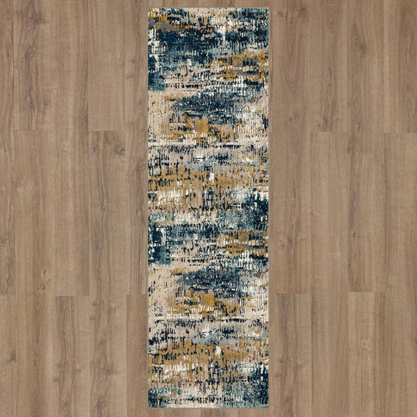 Karastan Rugs Vanguard by Drew & Jonathan Home Placid Machine Woven Triexta Modern/Contemporary Area Rug Majolica Blue 2' 4" x 7' 10"
