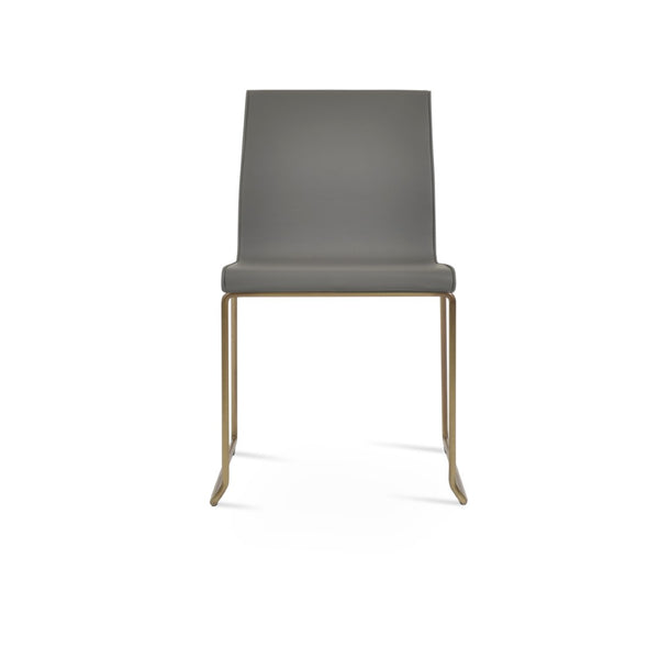 Soho Concept Polo Wire Stackable Dining Chair - Flexible Back, Brass & Beige, Durable Camira Era Fabric, 10 Year Guarantee Brass,Grey  Soho-concept-dining-chair-05621