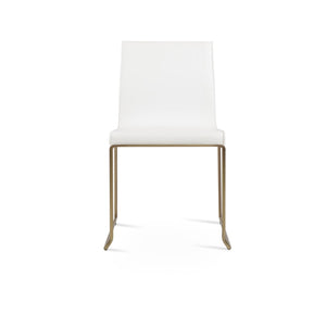 Soho Concept Polo Wire Stackable Dining Chair - Flexible Back, Brass & Beige, Durable Camira Era Fabric, 10 Year Guarantee Brass,White  Soho-concept-dining-chair-05622