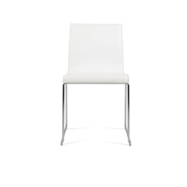 Soho Concept Polo Wire Stackable Dining Chair - Flexible Back, Brass & Beige, Durable Camira Era Fabric, 10 Year Guarantee Chrome,White  Soho-concept-dining-chair-05627