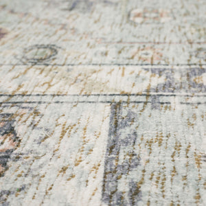 Karastan Rugs Zula Prieska Machine Woven Printed Polyester Area Rug Light Teal 8' x 10'