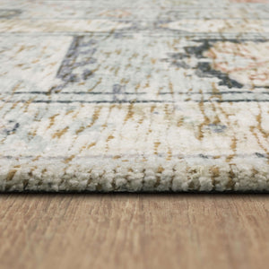 Karastan Rugs Zula Prieska Machine Woven Printed Polyester Area Rug Light Teal 8' x 10'