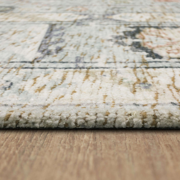 Karastan Rugs Zula Prieska Machine Woven Printed Polyester Area Rug Light Teal 8' x 10'