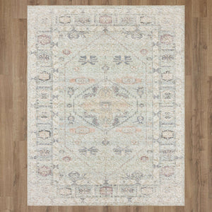 Karastan Rugs Zula Prieska Machine Woven Printed Polyester Area Rug Light Teal 8' x 10'