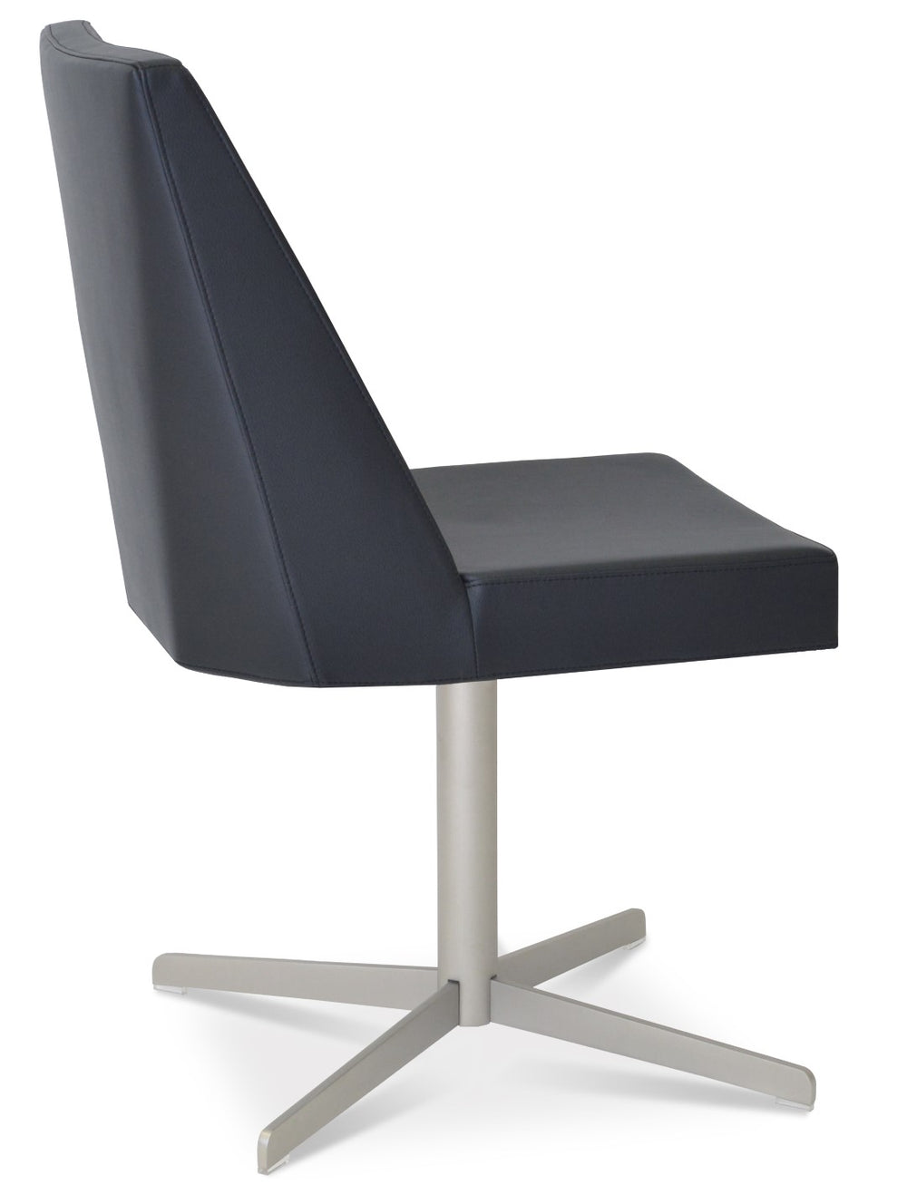 Soho Concept Prisma Stylish 4 Star Swivel Dining Chair In Soft Black Leatherette - Modern Comfort & Elegance Chrome,White  Soho-concept-dining-chair-05699