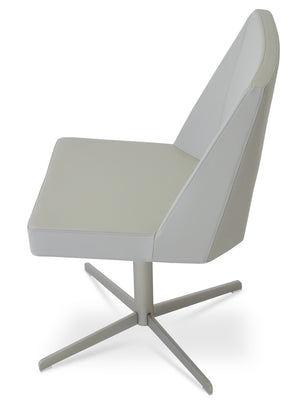 Soho Concept Prisma 4 Star Swivel Dining Chair In Light Grey Camira Era Fabric – 10 Year Guarantee, Stylish Comfort Light Grey  Soho-concept-dining-chair-05689