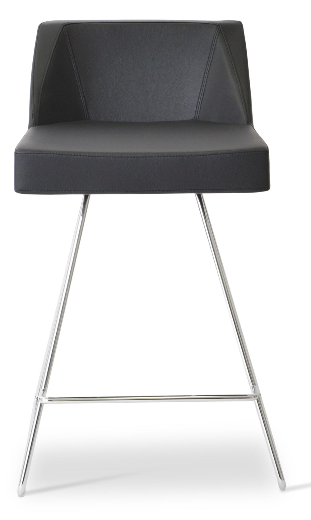 Soho Concept Prisma Stylish Wire Barstools & Counterstools In Soft Black Leatherette - Custom Finish Options! Black  Soho-concept-dining-chair-07164