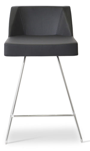 Soho Concept Prisma Stylish Wire Barstools & Counterstools In Soft Black Leatherette - Custom Finish Options! Chrome,Black  Soho-concept-dining-chair-09763