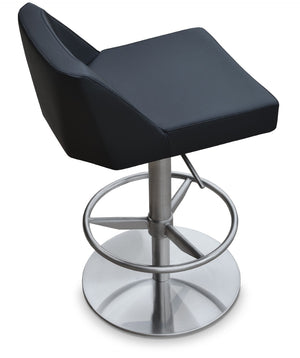 Soho Concept Prisma Piston Stool - Adjustable Leatherette Barstool With Metal Base, Modern Comfort & Style Black  Soho-concept-dining-chair-09777