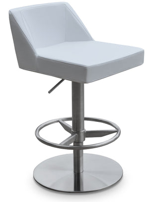 Soho Concept Prisma Adjustable Leatherette Barstools - Sleek Piston Design, Ergonomic Comfort, Modern Style White  Soho-concept-dining-chair-09778