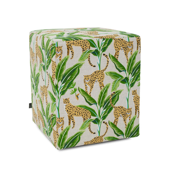 Howard Elliott Outdoor Universal Cube Frame & Cover - Safari Natural Print For Versatile Outdoor Living Spaces Brown 100% Polyester Q128-1278-howard-elliott