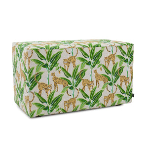 Howard Elliott Outdoor Universal Bench Frame & Cover - Stylish Safari Print For Elegant Outdoor Living Spaces Brown 100% Polyester Q130-1278-howard-elliott